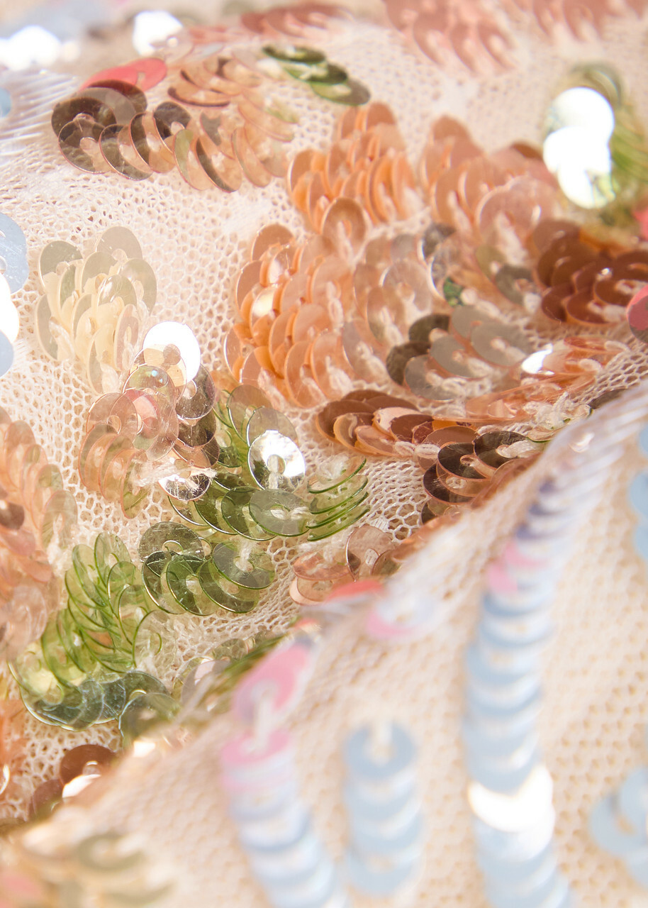 Needle & Thread Baroque Sequin-embellished Tulle Gown Cream