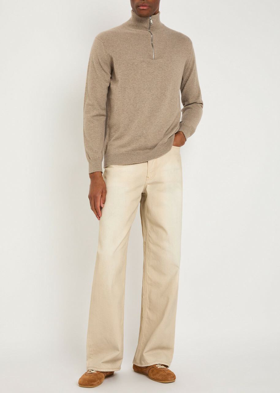 Begg & CO Heriot Half-zip Cashmere Jumper Brown