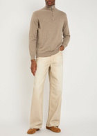 Begg & CO Heriot Half-zip Cashmere Jumper Brown