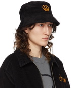 drew house SSENSE Exclusive Black Painted Mascot Bucket Hat