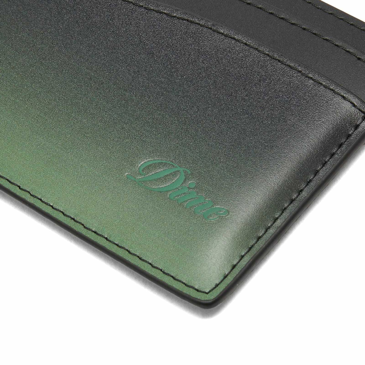 【DIME】 Cursive Gradient Cardholder / Green Dime Men's Cursive Gradient Cardholder in Green Dime