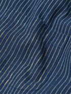 Karu Research - Camp-Collar Striped Cotton Shirt - Blue