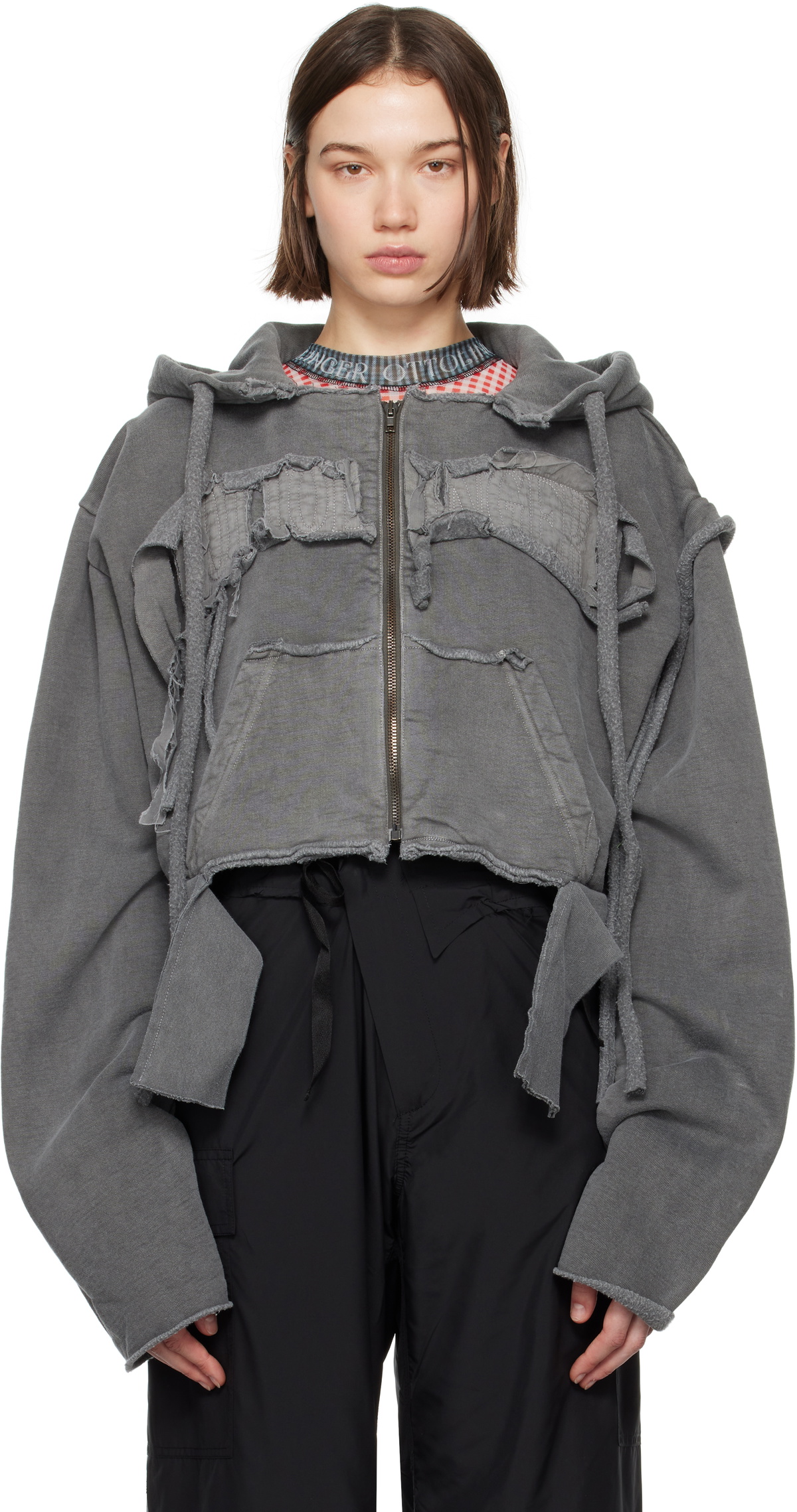 Ottolinger Gray Distressed Sweat Hoodie