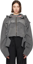 Ottolinger Gray Distressed Sweat Hoodie