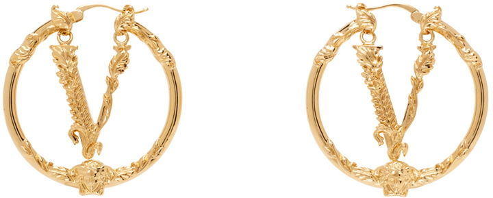 Photo: Versace Gold Virtus Hoop Earrings