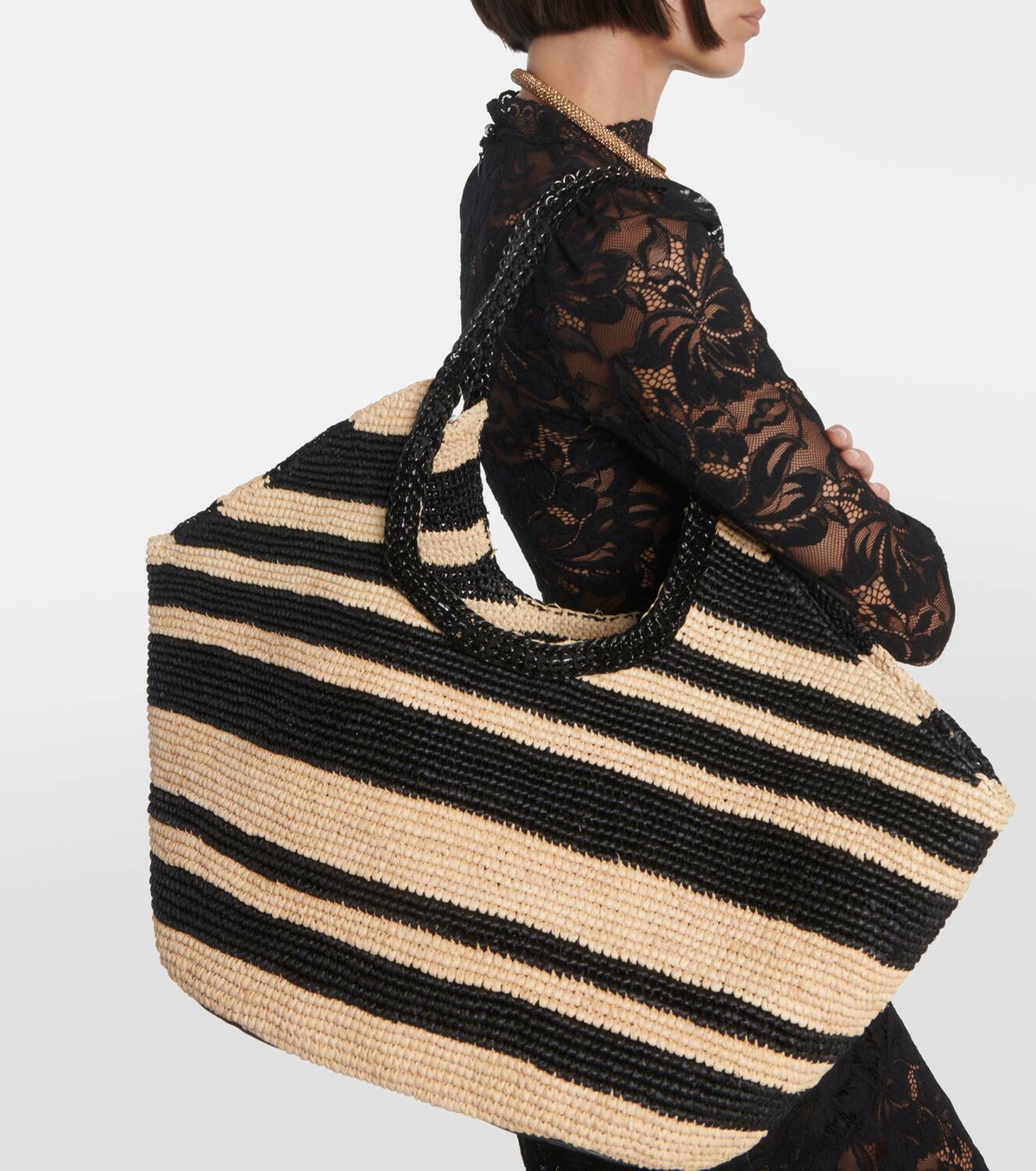 トートバッグ Paco Rabanne Lurex Raffia Tote Bag TOTE BAG IN LUREX RAFFIA | Rabanne