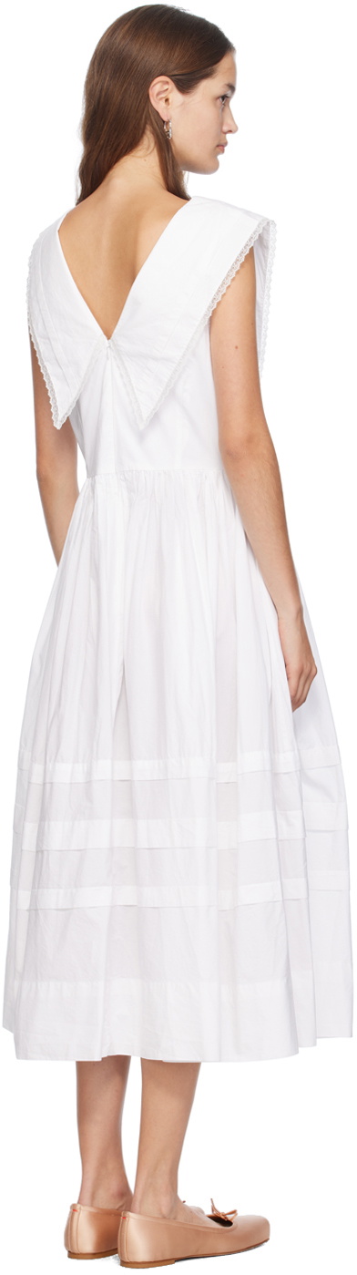 Sandy Liang White Opa Midi Dress