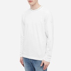 Moncler Men's Long Sleeve Collar Logo T-Shirt in White