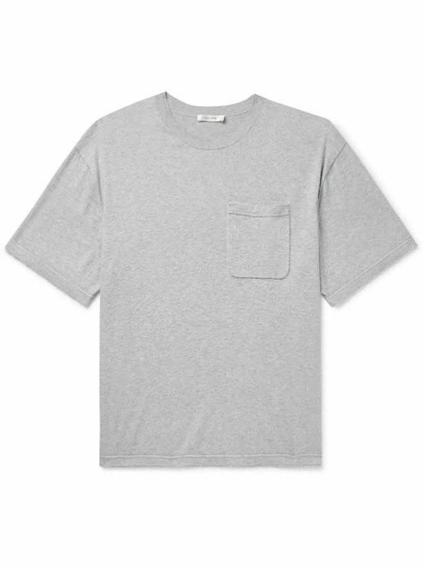 Photo: The Row - Paddy Brushed Cotton-Jersey T-Shirt - Gray