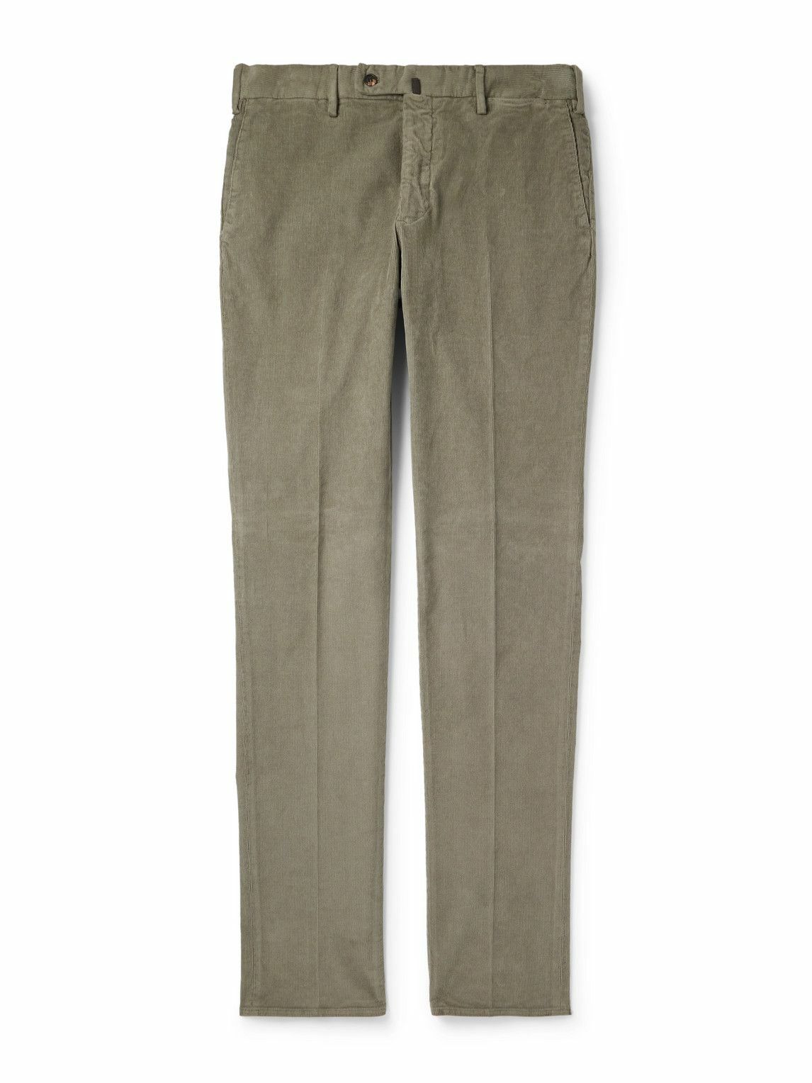 Incotex - Straight-Leg Cotton-Blend Corduroy Trousers - Green