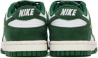 Nike White & Green Dunk Low Sneakers