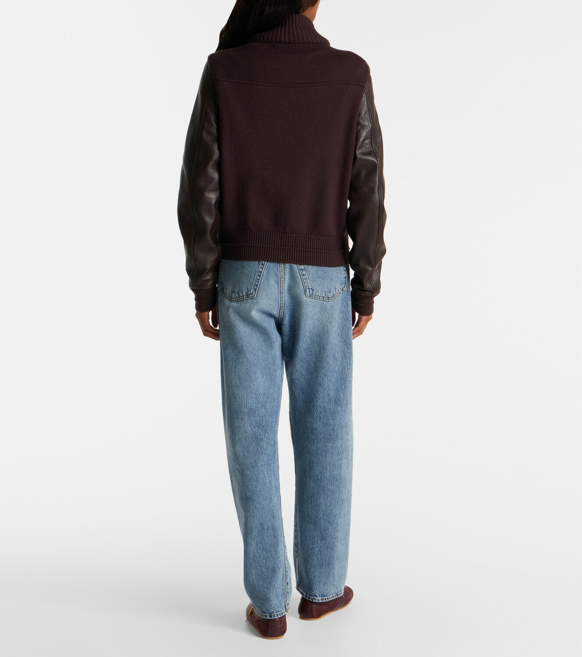 Proenza Schouler Elenora wool-trimmed leather jacket