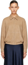 R2W Beige Kenny Suede Bomber JP Jacket