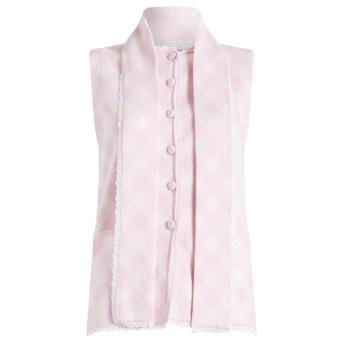 House Of Sunny Women's Pink Ladies Peggy Vest in Blush Lace