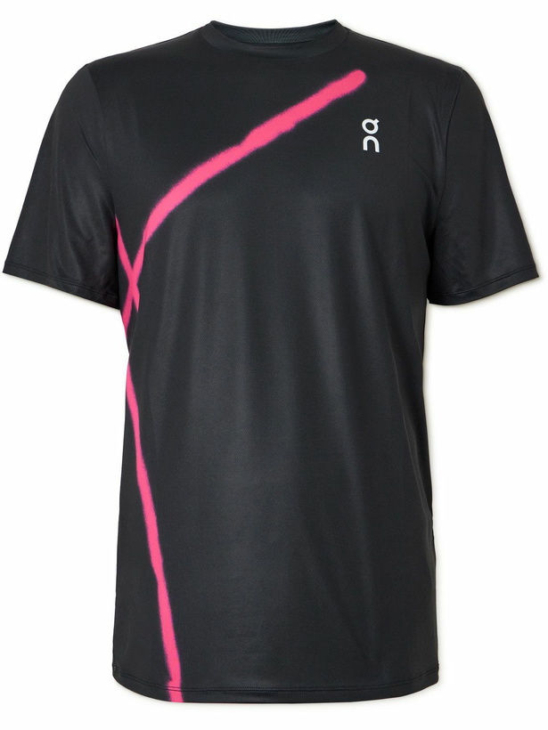 Photo: ON - Court-T Logo-Print Stretch Recycled-Jersey Tennis T-Shirt - Black