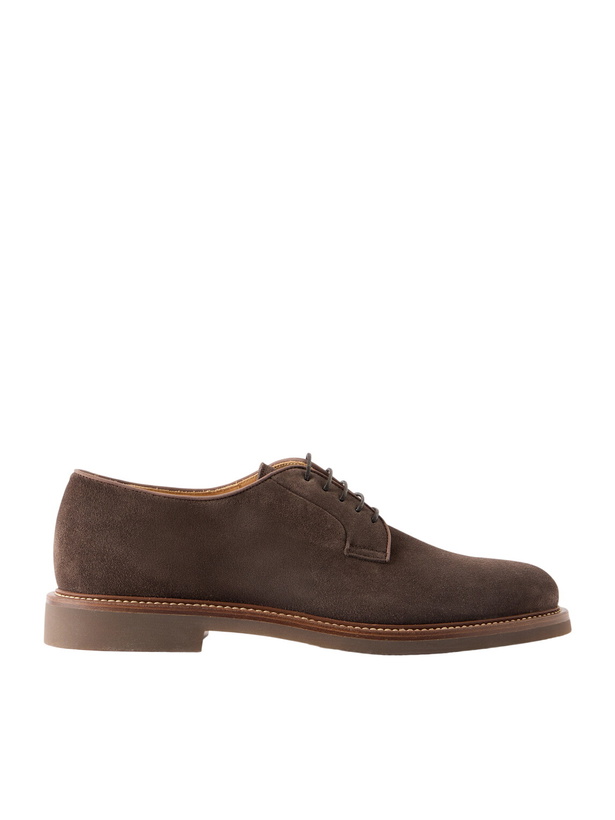 Photo: Brunello Cucinelli - Suede Derby Shoes - Brown