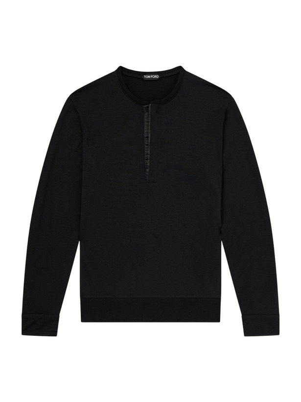 Photo: TOM FORD - Slim-Fit Cashmere, Wool and Silk-Blend Sweatshirt - Black