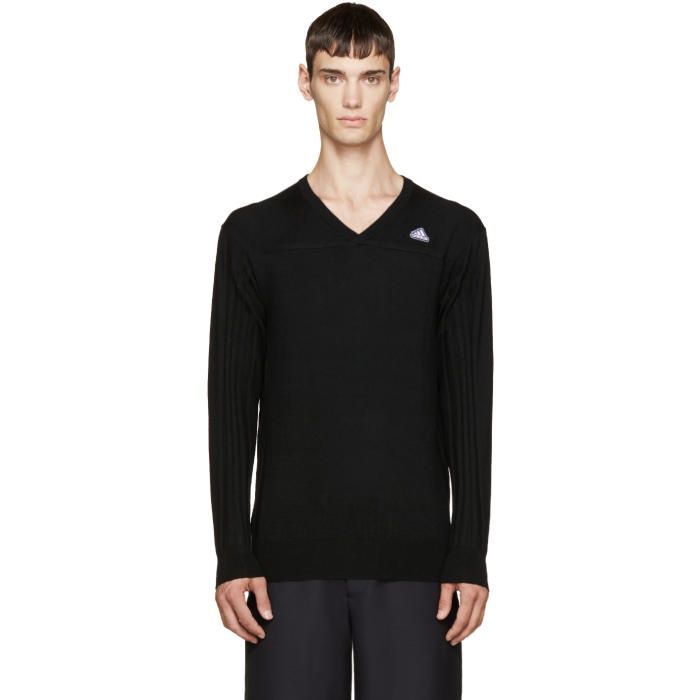 Photo: Adidas x Kolor Black V-Neck Sweater