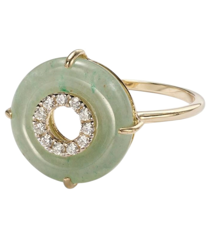 Photo: Mateo 14kt gold ring with jade and diamonds