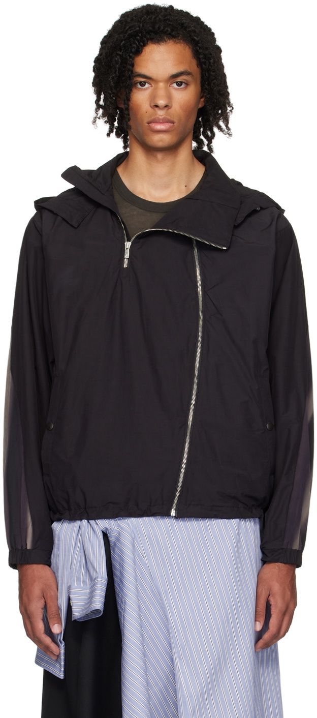 JiyongKim Black Sun-Bleached Rain Jacket