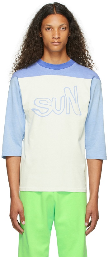 Photo: ERL Blue 'Sun' Football Jersey T-Shirt