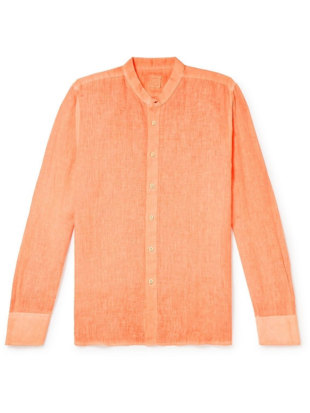 Photo: 120% - Grandad-Collar Linen Shirt - Orange