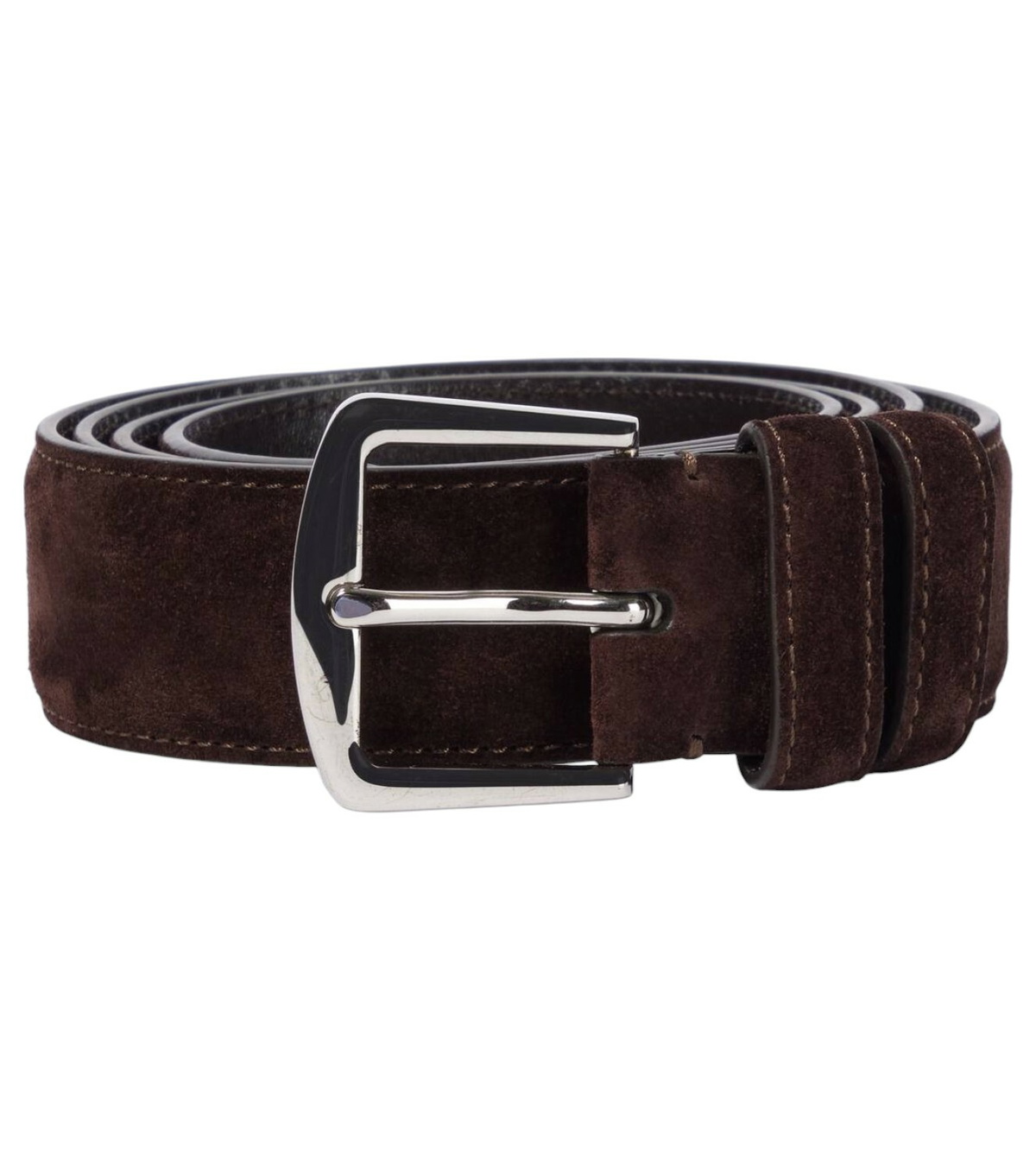 Loro Piana スウェード レザーベルト 34インチ ダークブラウン Loro Piana スウェード レザーベルト 34インチ ダークブラウン