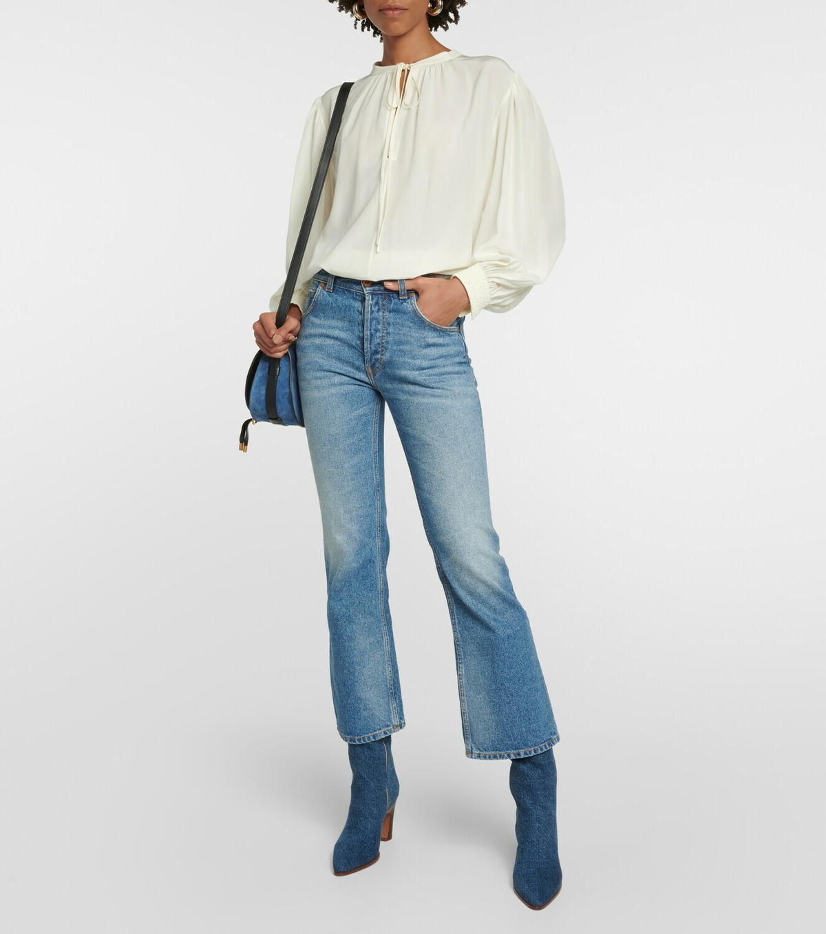 Chloé Tie-neck silk satin shirt