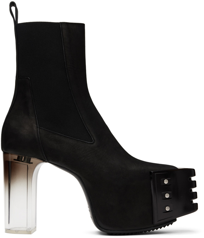 Photo: Rick Owens Black Grilled Chelsea Boots