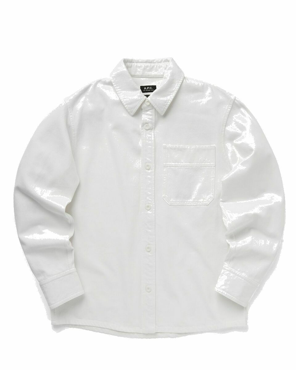 Photo: A.P.C. Surchemise Basile Brodee Poitrine White - Mens - Longsleeves