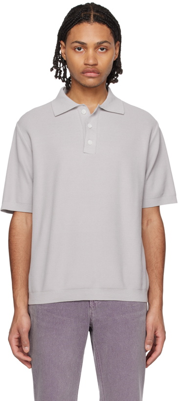 Photo: Solid Homme Gray Three-Button Polo