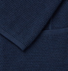 Mr P. - Navy Unstructured Textured-Knit Virgin Wool and Cotton-Blend Blazer - Blue