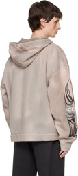 Who Decides War Taupe Winged Zip Up Hoodie