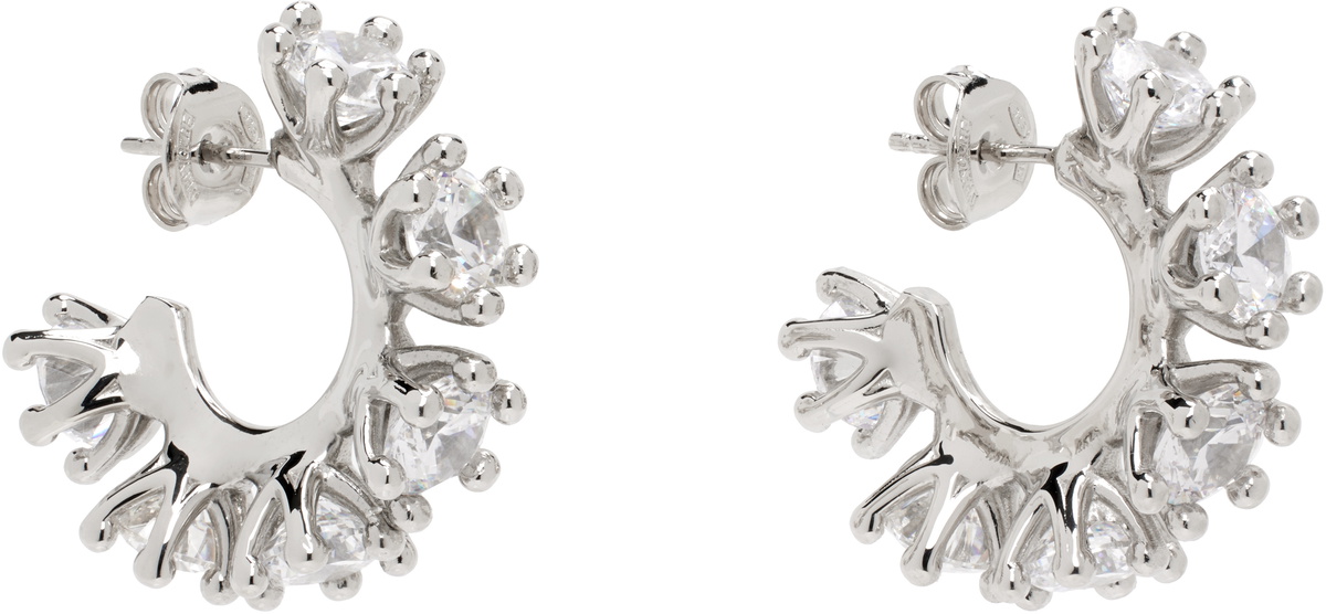 D'heygere Silver Wheel Hoop Earrings