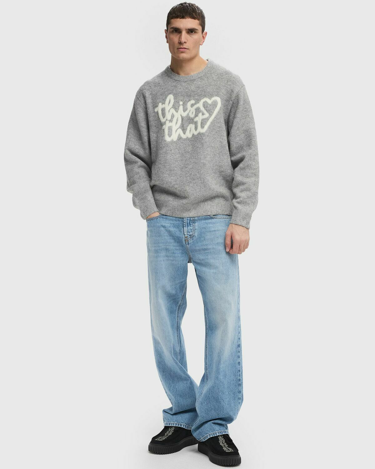 トップス thisisneverthat Heart Logo Knit Sweater thisisneverthat Heart Logo Knit Sweater | TN243KKNPK11-PUR