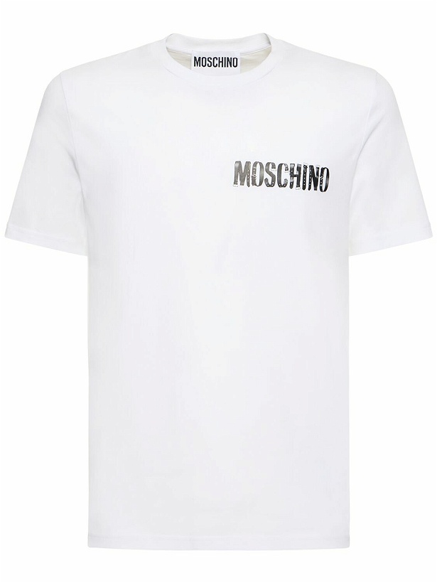 Photo: MOSCHINO - Logo Print Organic Cotton T-shirt