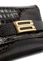 Victoria Beckham B Crocodile-effect Leather Pouch - Dark Brown - One Size