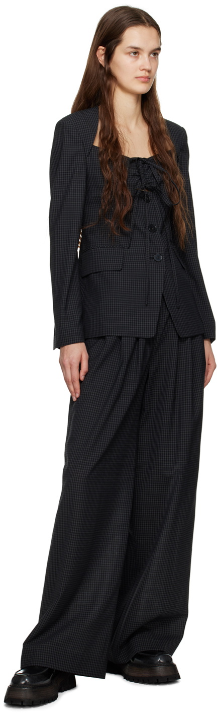 J KOO Black Cut Out Trousers