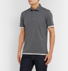 Brunello Cucinelli - Slim-Fit Layered Mélange Cotton-Jersey Polo Shirt - Gray