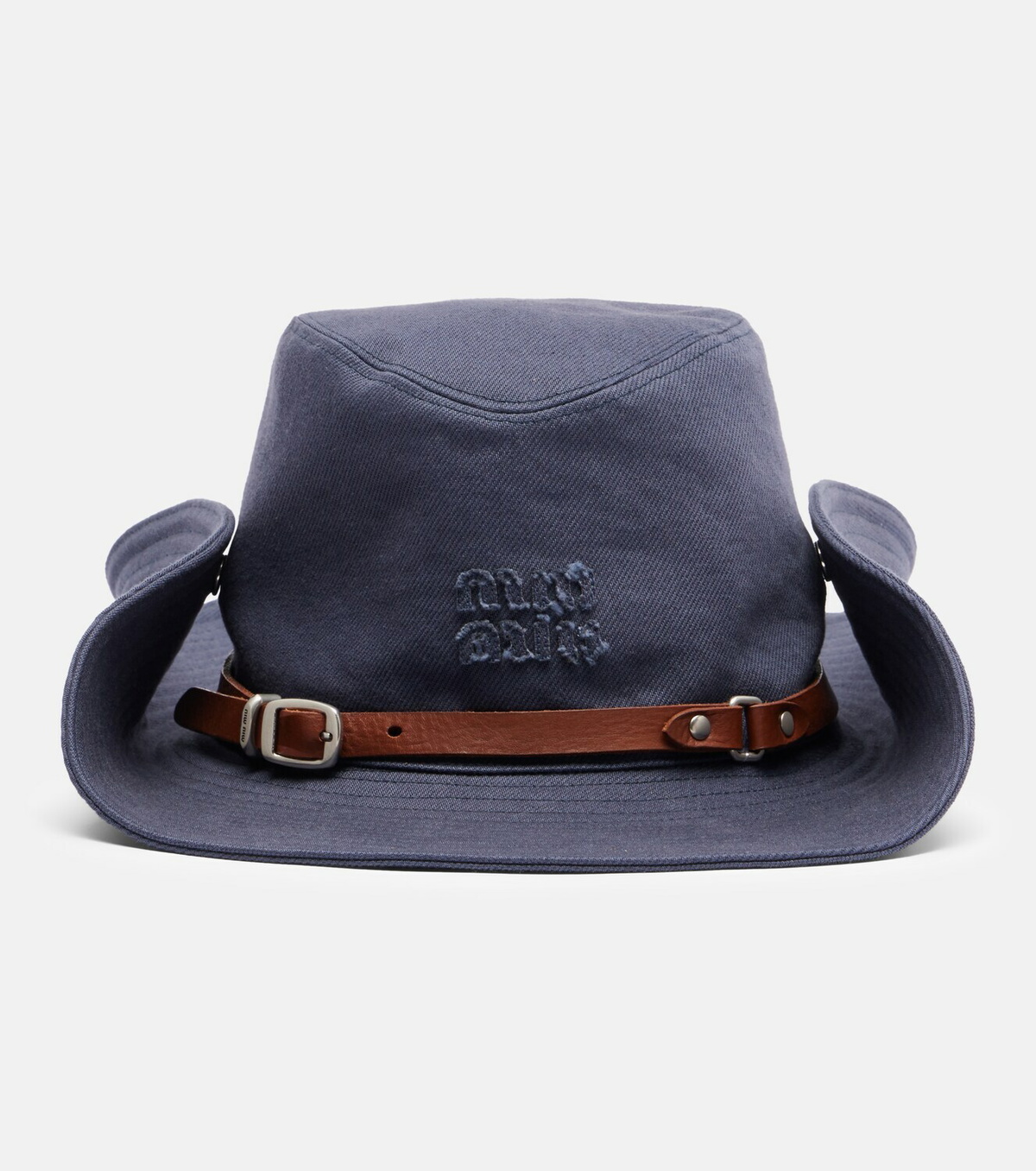 Miu Miu Leather-trimmed cotton cowboy hat