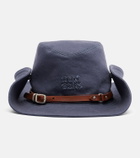 Miu Miu Leather-trimmed cotton cowboy hat
