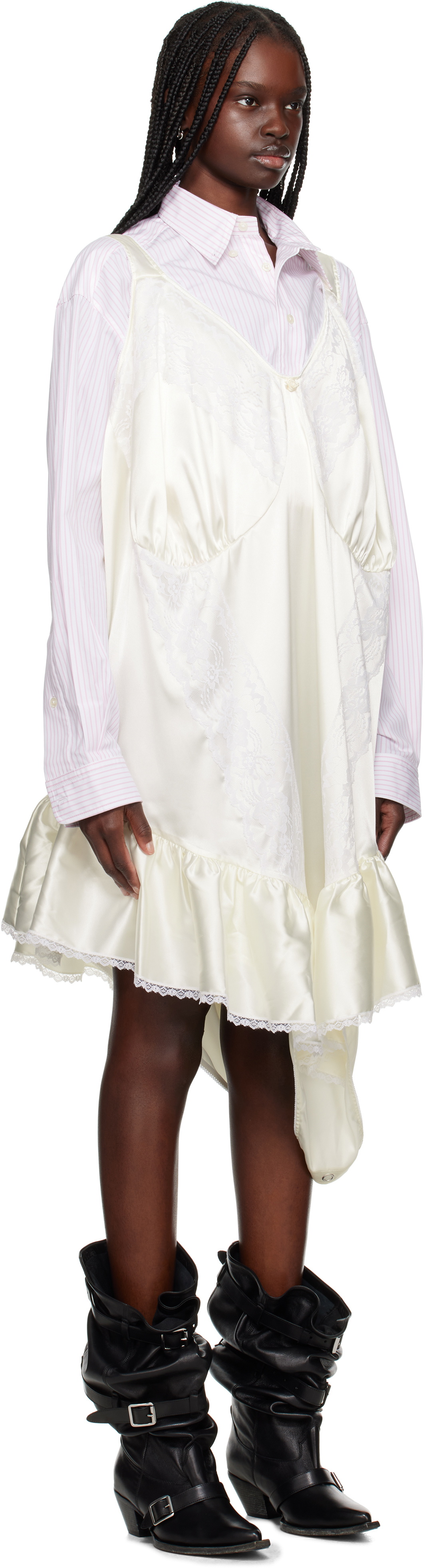 knee length dresses for ladies CLOSED Size S White Organic Cotton Oversized One Pocket Midi Shirt Dre –  Sui Generis Designer Consignment main image 0