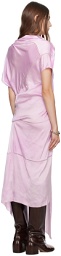 Kiko Kostadinov Pink Picot Laced Midi Dress