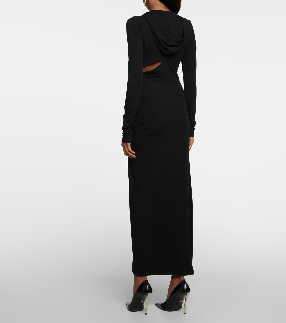 Versace - Hooded cutout jersey maxi dress Versace Versace - Hooded cutout jersey maxi dress Versace
