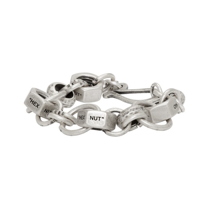 Photo: Off-White Silver Hex Nut Bracelet
