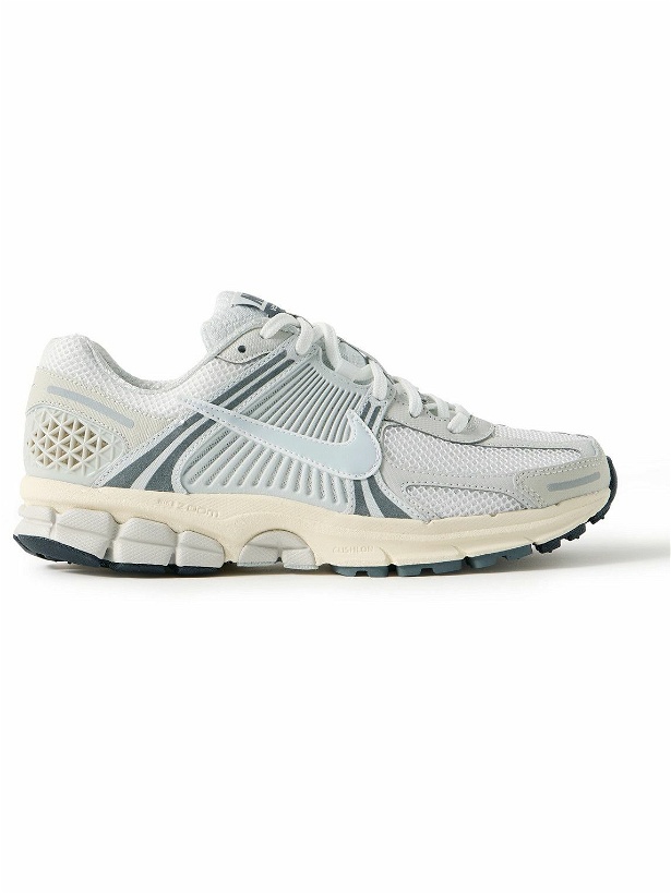 Photo: Nike - Zoom Vomero 5 Faux Leather and Rubber-Trimmed Mesh Sneakers - Gray