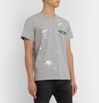 Helmut Lang - Printed Logo-Embroidered Mélange Cotton-Jersey T-Shirt - Gray