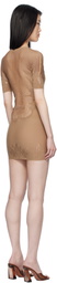 Poster Girl Beige Pin Up Fishnet Bodycon Minidress