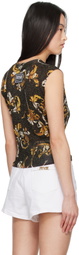 Versace Jeans Couture Black Outline Barocco Lurex Vest