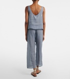 Leset Niko cropped wide-leg ramie pants